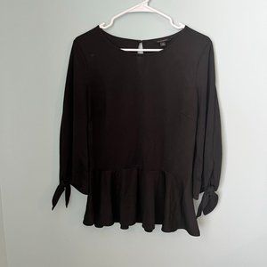 BANANA REPUBLIC - Black Peplum Blouse Size M